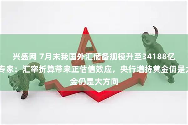兴盛网 7月末我国外汇储备规模升至34188亿美元 专家：汇率折算带来正估值效应，央行增持黄金仍是大方向